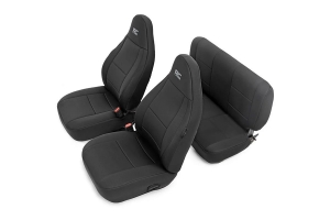 Rough Country Front and Rear Neoprene Seat Cover Kit - Black  - TJ 1997-02