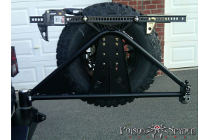 Poison Spyder RockBrawler Rear Bumper w/Tire Carrier and Shackle Tabs Bare - JK