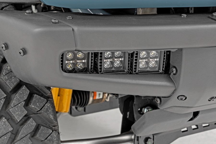 Rough Country Triple 2in Cube Fog Light Mount Kit, Black, Pair - Bronco 2021+