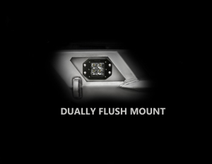 LOD Destroyer Light Bezel Options, Rigid D-Series Flush Mount Light Bare Steel - JK