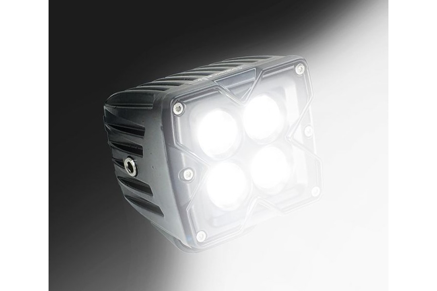 Quake LED 3in 20W  Flood  Reflector Work Light w/RGB Accent - Single