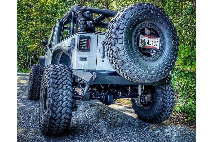 Motobilt Spare Tire Tag Relocation Kit w/ Tag Light - Bare - JK/LJ/TJ/YJ