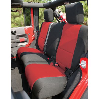 Rugged Ridge Rear Seat Cover Black/Red - JK 4dr