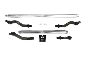 Apex Chassis 2.5 Ton Front Tie Rod and Drag Link Assembly, Yes Flip (Polished Aluminum) - JT/JL Non Rubicon