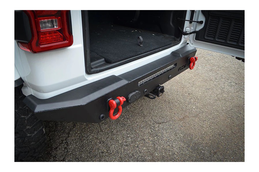 Ace Engineering Halfback Rear Bumper w/ Provisions for Light and Backup Sensors - Texturized Black - JL