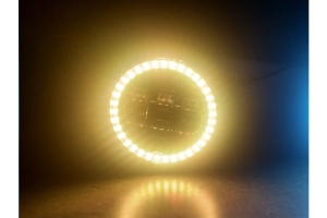 Quake LED 4in White Halo DRL w/Amber Turn Signal - JL/JT