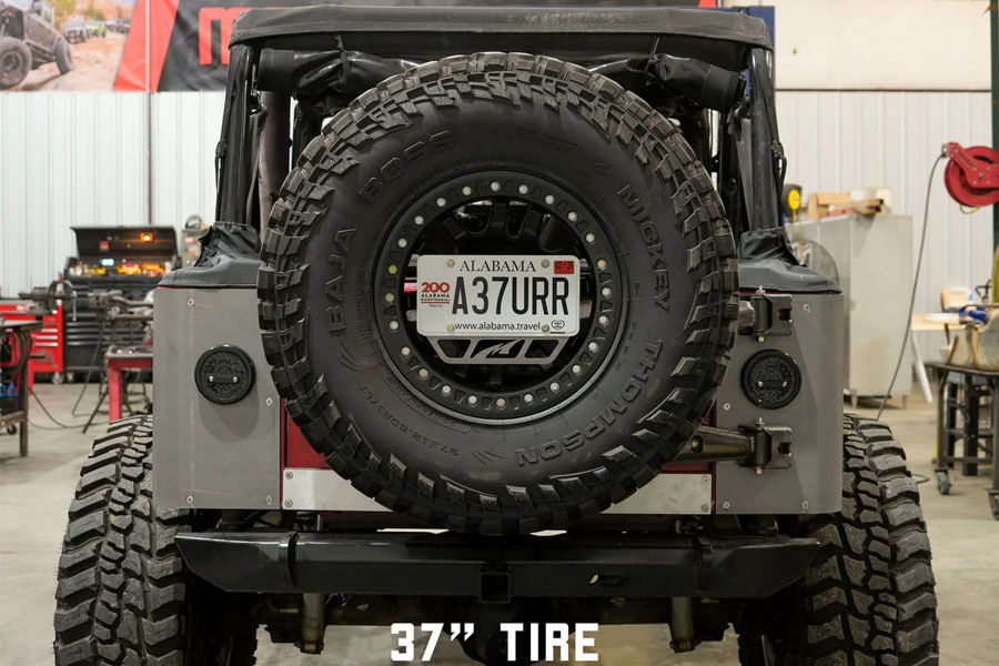 Motobilt Body Mount Tire Carrier - 8 x 170mm - LJ/TJ/YJ