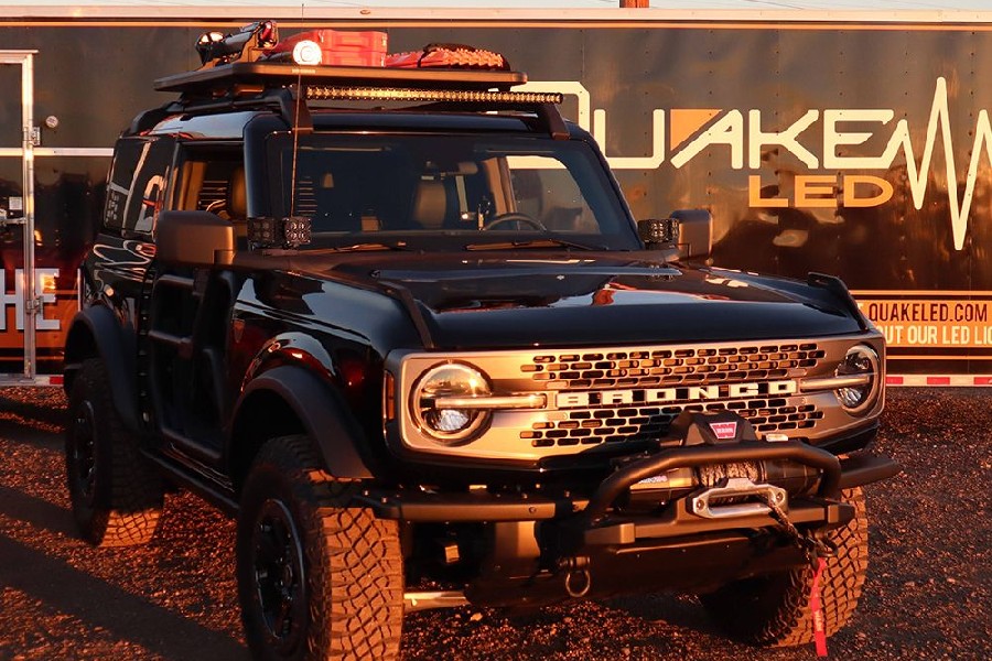 Quake LED 42in Light Bar Roof Rack Mount w/Side Perch Kit - Bronco 2021+