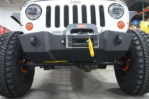 Nemesis Industries Triumph Front Bumper w/ Winch Plate Centered Drum - Texture Black Powder Coating - JK