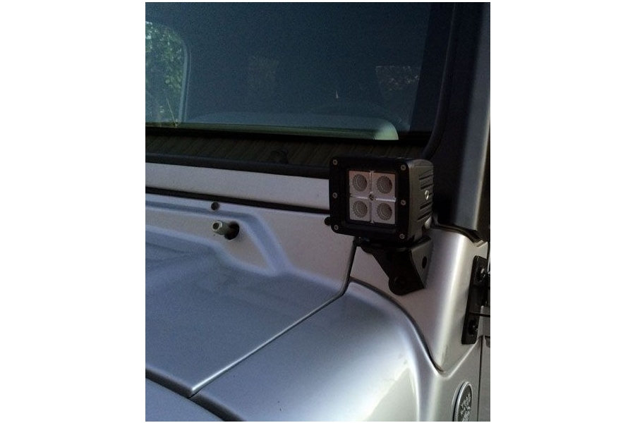 Motobilt A-Pillar LED Light Mounts - Raw Steel - LJ/TJ 