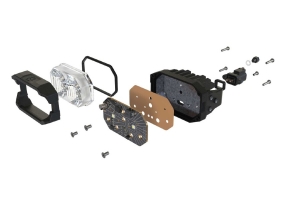 Morimoto 2Banger HXB LED Pod, Flood, Yellow, Pair