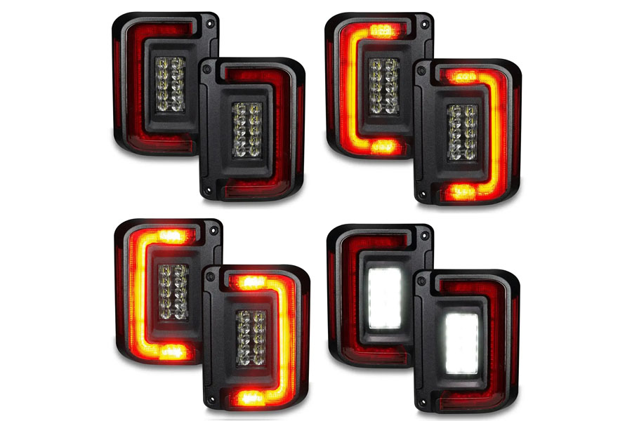 Oracle V2 Flush Mount LED Tail Lights  - Standard Red - JK