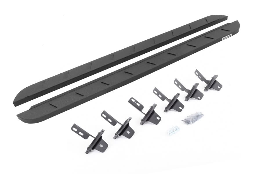 Go Rhino RB10 Slim Line Running Boards with Mounting Brackets Kit, Textured Black Powder Coat - Bronco 4dr 2021+