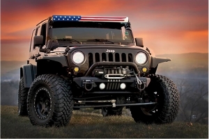 AeroLidz 52in Dual Row 'Red White Blue American Flag' Light Bar Insert