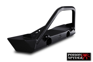 Poison Spyder Brawler Lite Front Bumper w/ Brawler Bar and Tabs Black - JK