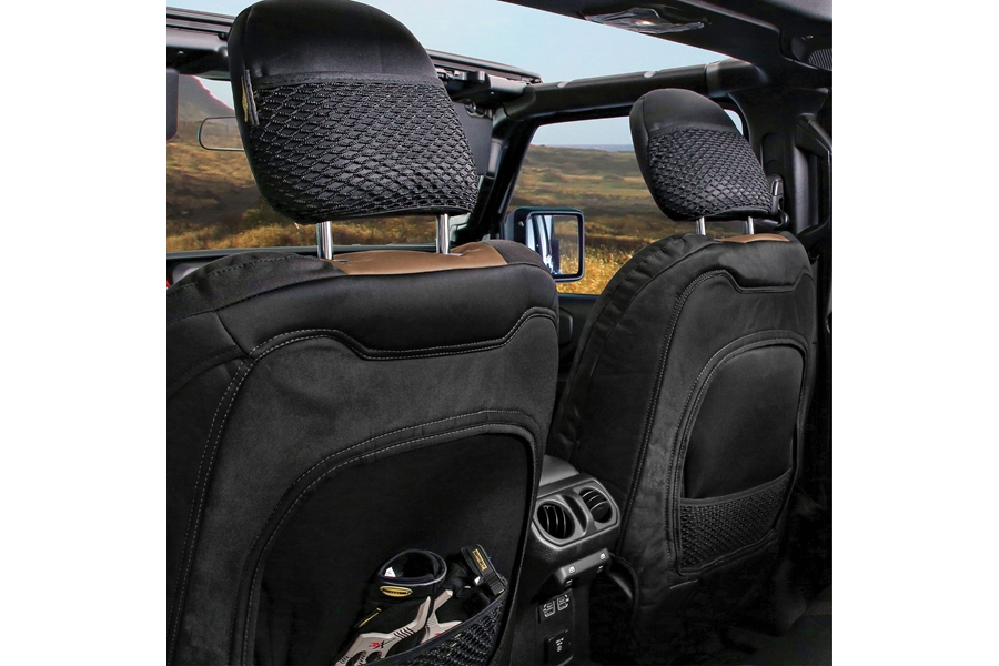 Smittybilt Gen 2 Front and Rear Neoprene Seat Cover Set  -  Black/Tan  - JL 4Dr