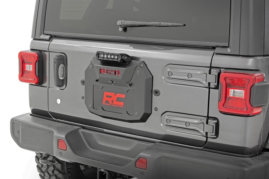 Rough Country Spare Tire Delete Kit w/ 8in Black Series LED Light - JL