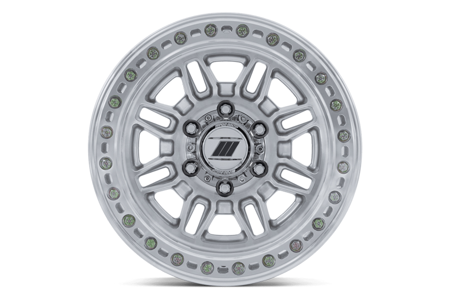 Wheel Pros Equalizer Beadlock Wheel 17X9 5X5 -38 Offset - Gloss Silver w/Machined Face - JT/JL/JK