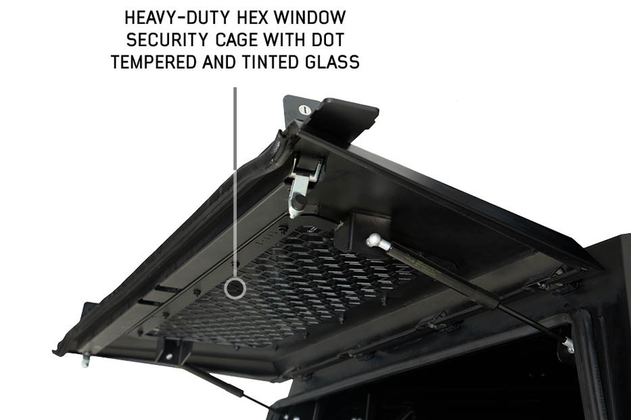 Overland Vehicle Systems Expedition Pro Plus Truck Cap w/Full Wing Window Doors and 3rd Brake Light  - JT 2021-26