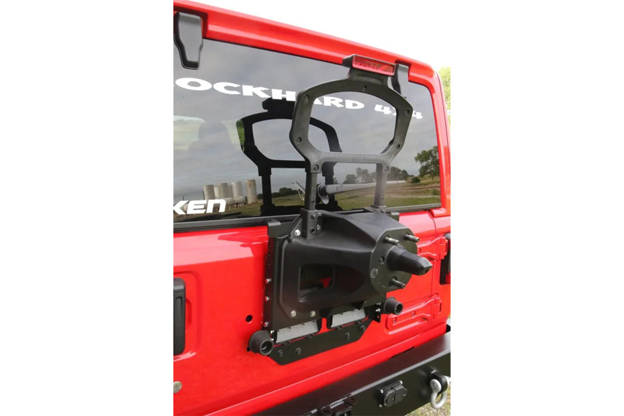 Rock Hard 4x4 Adjustable Spare Tire Carrier w/ CB Antenna Mount - JL