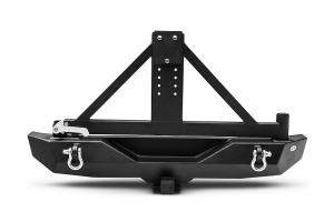 DV8 Offroad RS-1 Bushing Style Rear Bumper w/Tire Carrier and Aluminum Handle - JK