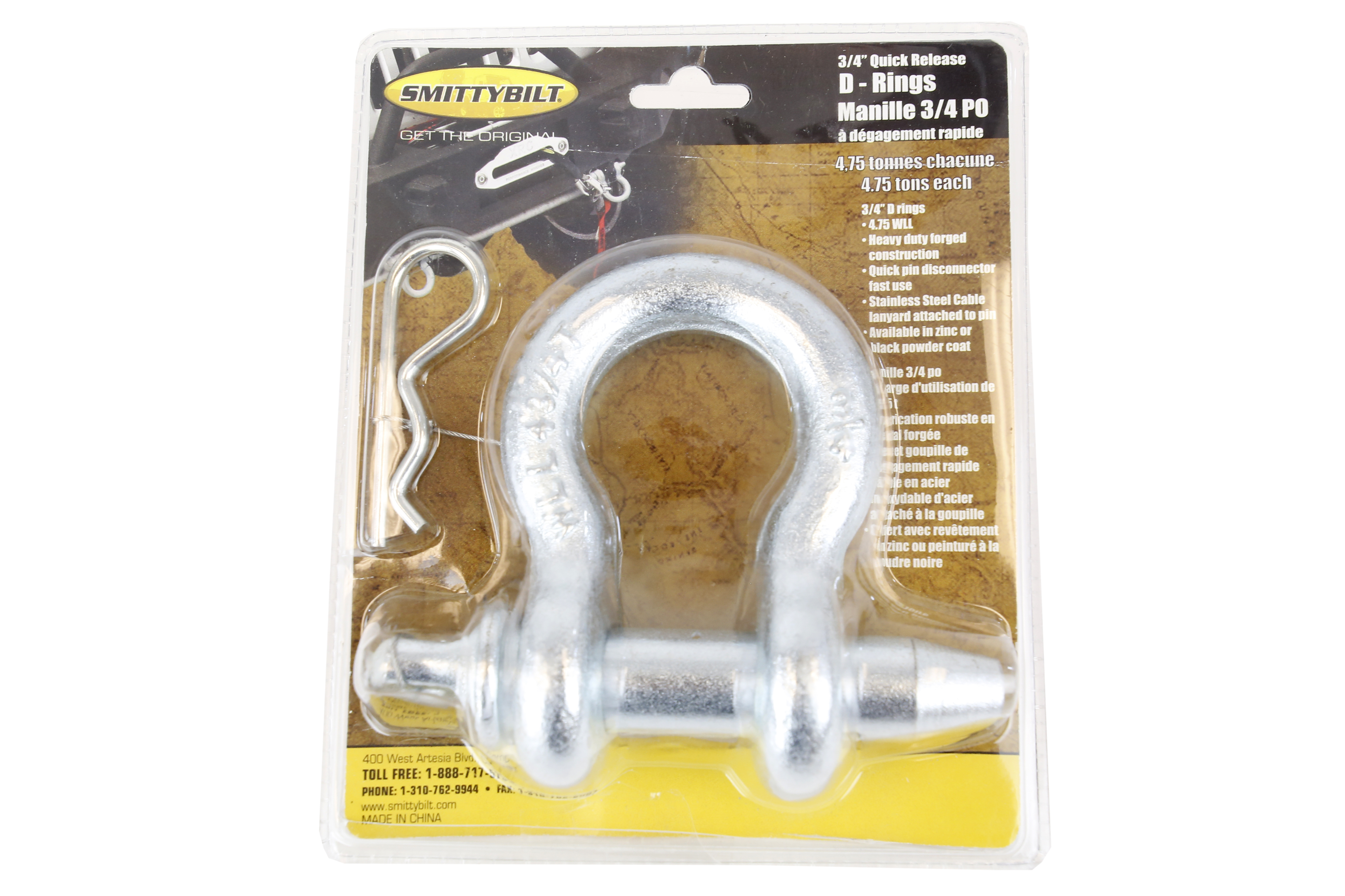 Smittybilt D-Ring 3/4 Locking Pin