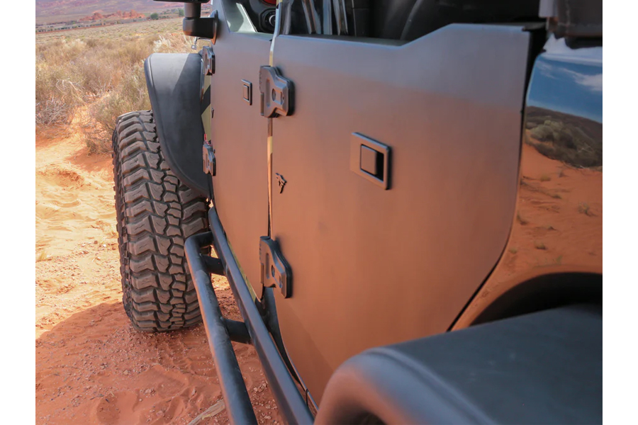 Combat Off Road Rear Full Metal Jacket Half Doors, Aluminum - Raw - JL