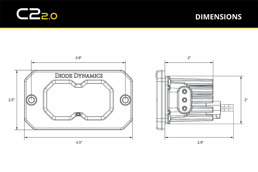 Diode Dynamics Stage Series Flush Mount Reverse Light Kit, C2 Pro 