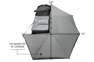 Overland Vehicle Systems Nomadic 270-Degree Awning w/ Wall 1, 2, 3 and Mounting Brackets - Passenger Side 