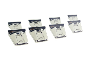 Kentrol 8-Pieces Door Hinge Overlays - Polished Silver  - JK 4Dr