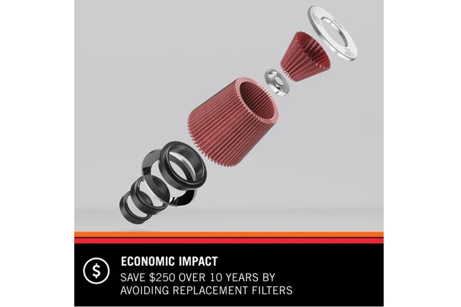 K&N Filters Universal Clamp-On Air Filter, Flange Inside Diameter, 6 in