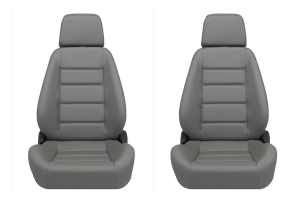 Corbeau Sport Grey Vinyl Seat Pair