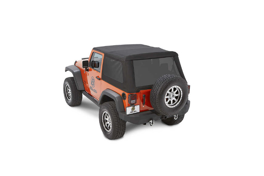 Jeep JK 2dr Bestop Trektop NX Glide Convertible Soft Top Black Diamond -  Jeep Rubicon 2007-2018 | 54922-35|Northridge4x4