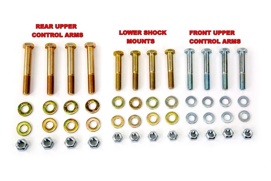 Northridge 4x4 Front/Rear Upper Control Arm and Lower Shock Mount Bolt Kit - JL