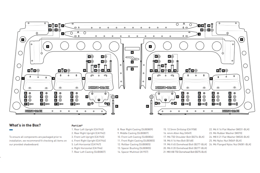 Rhino Rack Backbone 3 Base Mounting System - JL 4dr