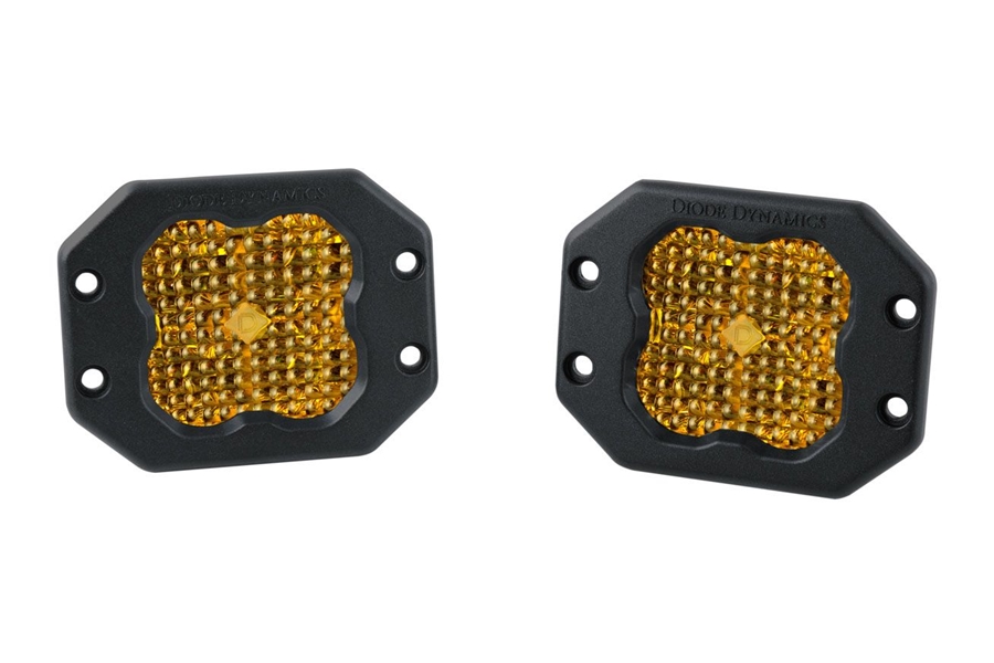 Diode Dynamics SS3 Sport Flush Mount LED Pods, ABL Yellow - Flood