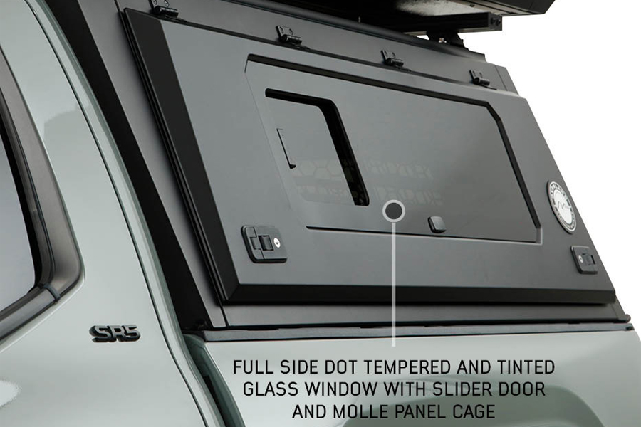 Overland Vehicle Systems Expedition Pro Plus Truck Cap w/Full Wing Window Doors and 3rd Brake Light  - JT 2021-26