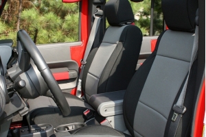 Rugged Ridge Seat Cover Kit Black/Gray - JK 2dr 2007-10