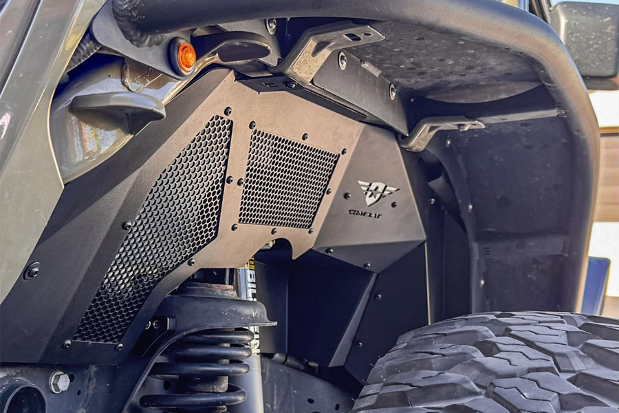 Combat Off Road Max Flow Front Inner Fender Liners, Aluminum - JT