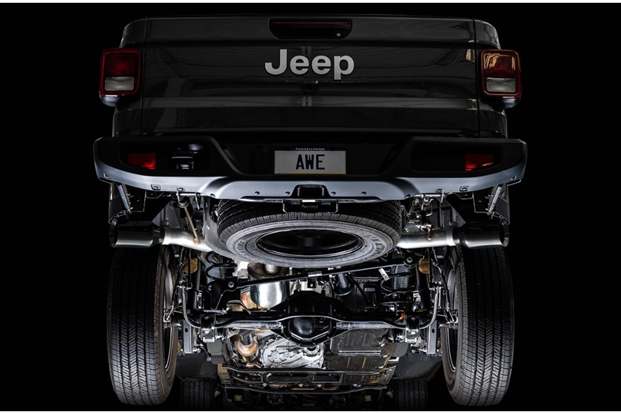 AWE Tread Edition Cat-Back Dual Exhaust - Diamond Black Tips - JT 3.6L