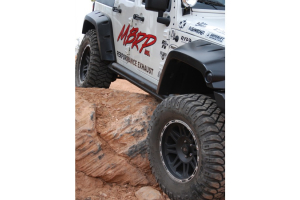 MBRP Off Camber Fabrications Rock Rails LINE-X Coated - JK 4dr