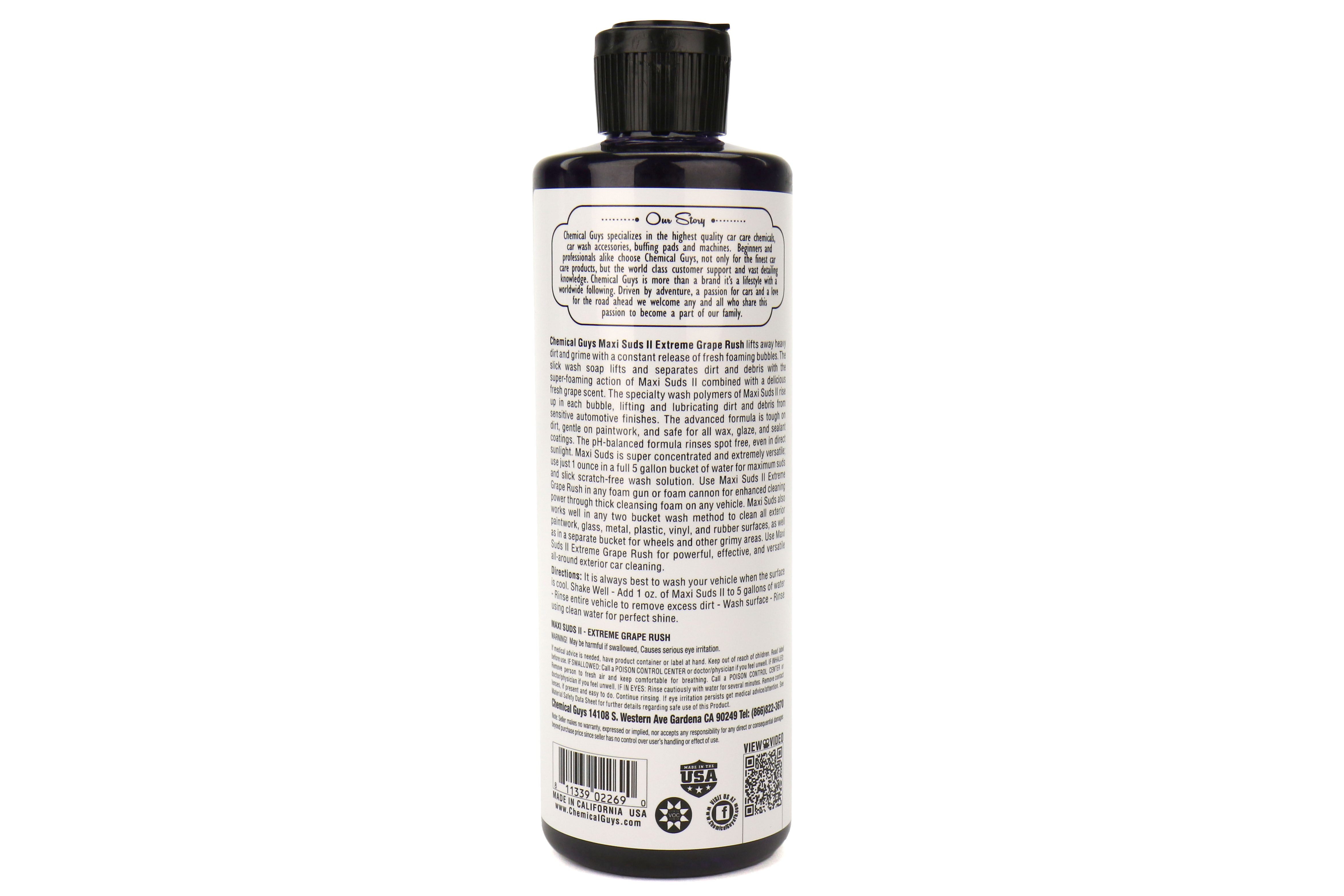 Chemical Guys Maxi Suds 2 High Foam Maintenance Shampoo and Gloss Booster - 16oz