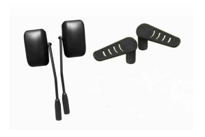 Steinjager Premium Mirror and Foot Peg Kit - Black - JT 