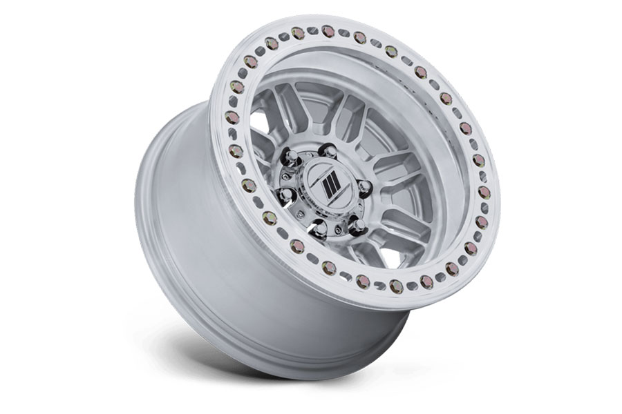 Wheel Pros Equalizer Beadlock Wheel 17X9 8X6.5 -38 Offset - Gloss Silver w/Machined Face - JT/JL/JK