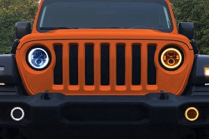 Quake LED 7in Headlights - White DRL Halo & Amber Turn Signals - JK/LJ/TJ/CJ