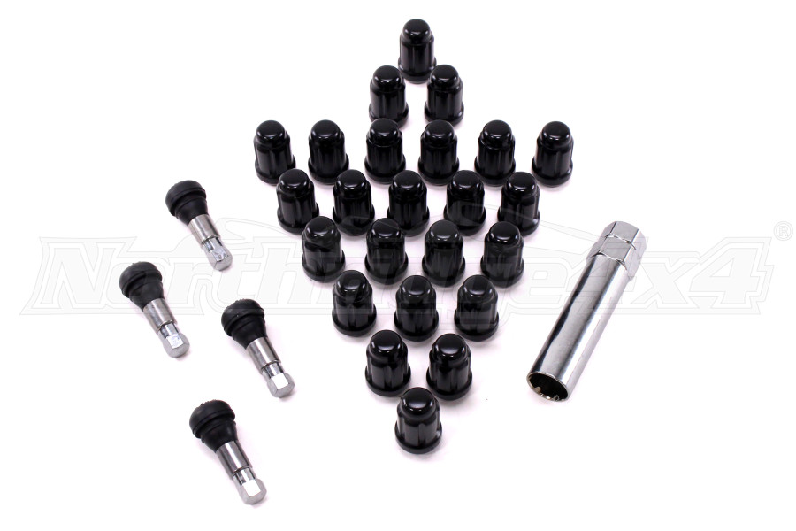 Wheel Pros 6 Lug 12x15 Spline Drive Lug Nuts Black 24 pieces W56015SB