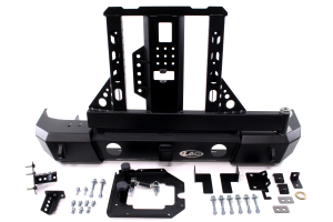 LOD Signature Series Armor Lite Gen 4 Shorty Rear Bumper w/Door Linked Carrier and Round Cut Outs, Black - JK