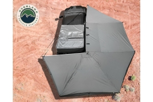 Overland Vehicle Systems Nomadic 270 Passenger Side Awning w/ Bracket Kit and Extended Poles - Dark Gray 