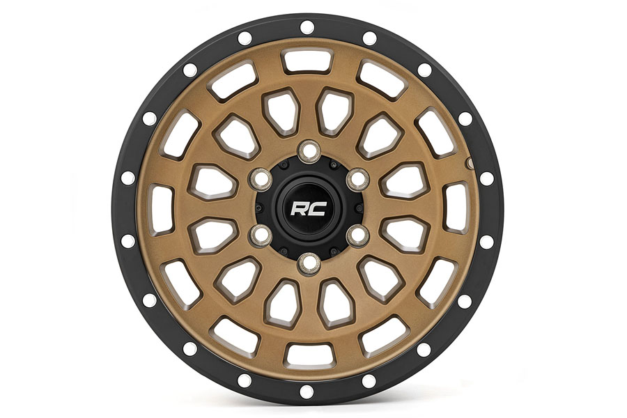 Rough Country 87 Series Wheel, 17x8.5 5x4.5 0mm - Bronze/Black - TJ/LJ