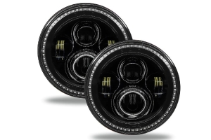 Oracle Lighting 7in High Powered LED Headlights (Pair) - Black Bezel - Dynamic ColorSHIFT - JT/JL